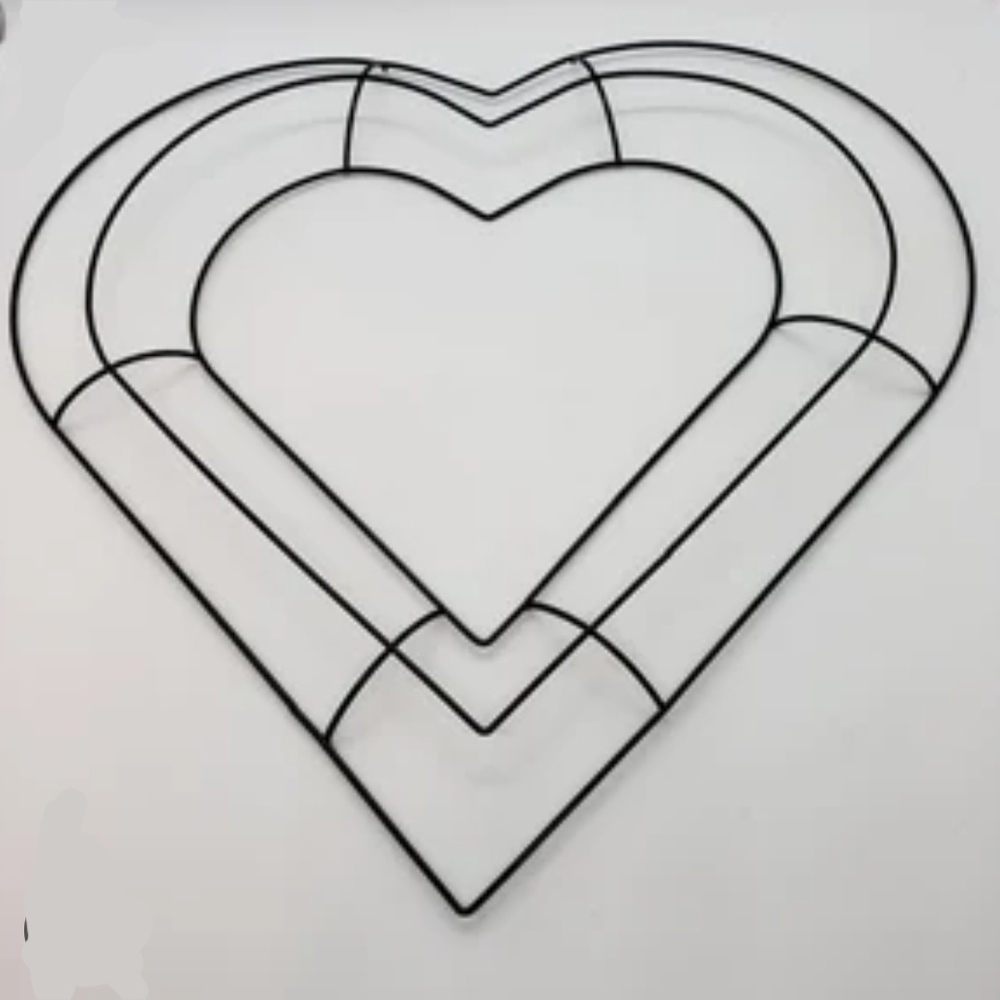 Black Heart Shaped Metal Wire Wreath Form Frame (Multiple Available)